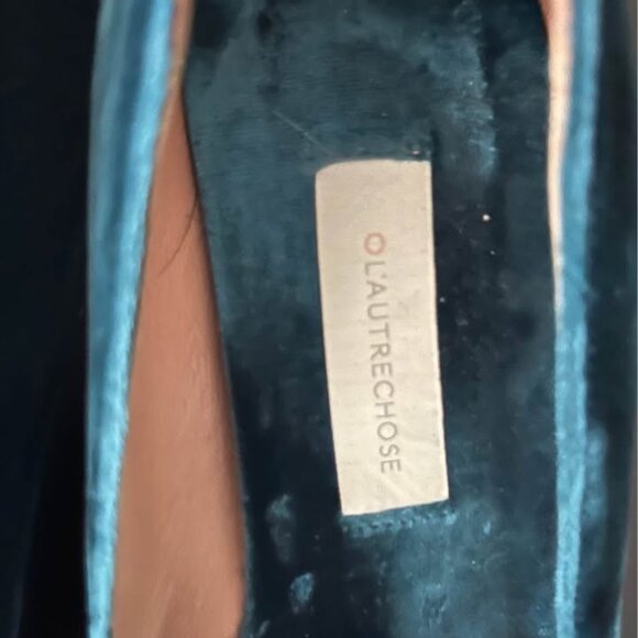 L'AUTRE CHOSE Women's teal velvet shoe - Picture 4 of 4